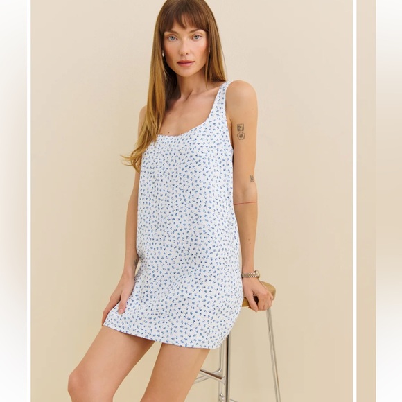 Reformation Hamley Linen Dress Ivory - Size 4 - Picture 3 of 4